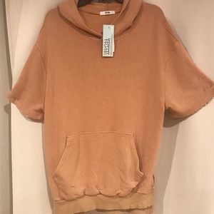 Men’s Chic Hoody - Distressed Towel-like Material